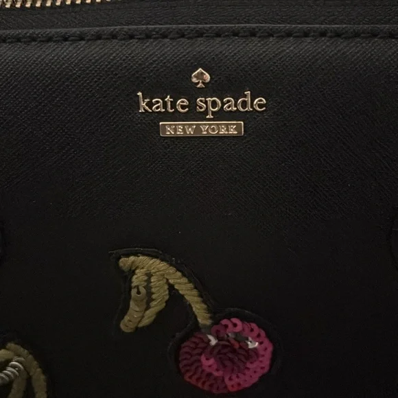NWT Kate Spade Ma Cherie Sequined Cherry & Black Crossbody w/Branded Dustbag - Picture 4 of 9